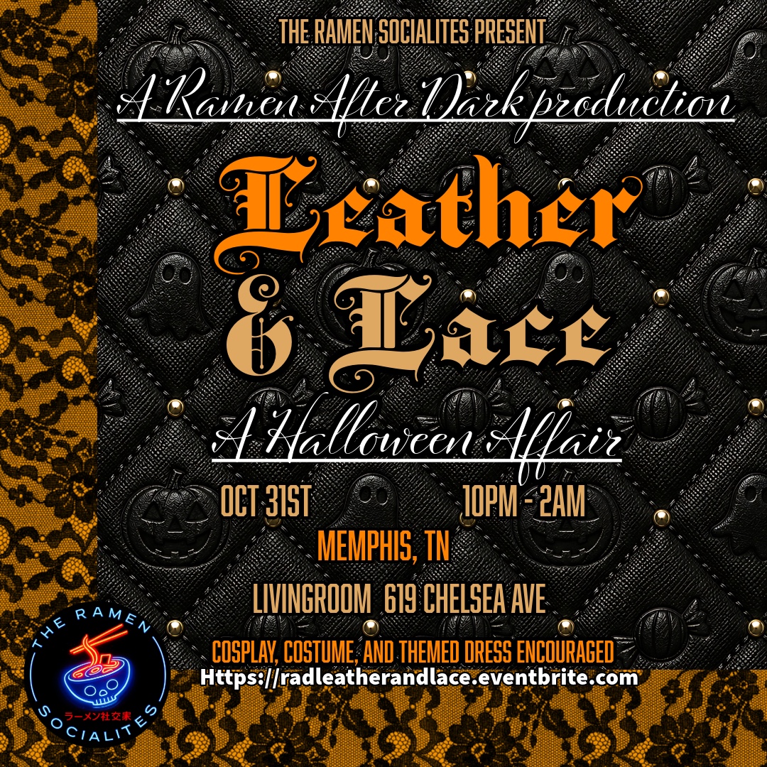 Leather and Lace Halloween Affair main flyer, October 31, 10 PM to 2 AM at Livingroom, 619 Chelsea Ave, Memphis